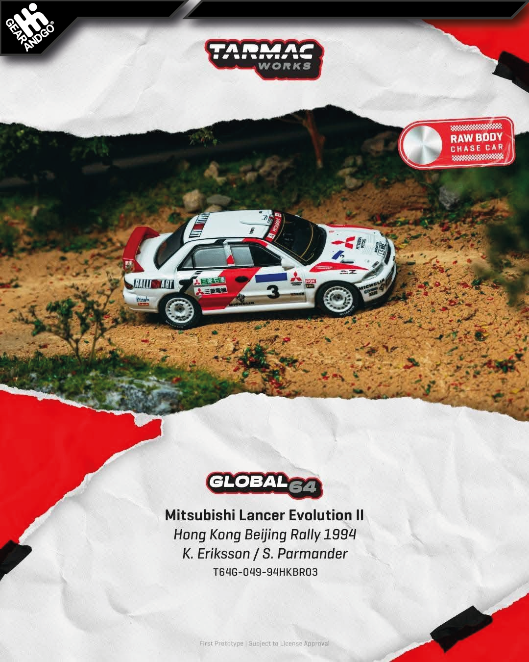 TARMAC - 1994 MITSUBISHI LANCER EVOLUTION II K. ERIKSSON/S. PARMANDER HONG KONG BEIJING RALLY