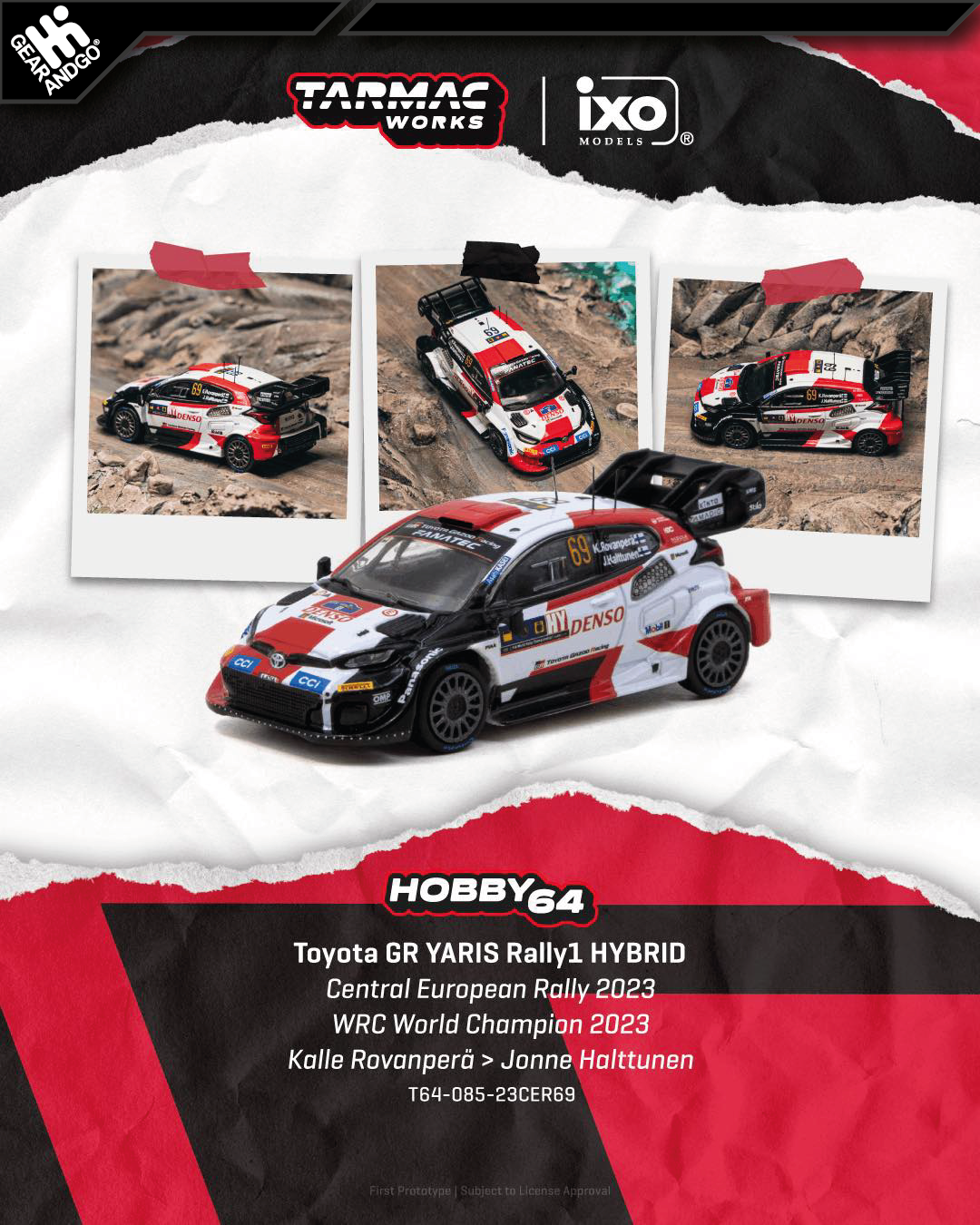 TARMAC - 2023 TOYOTA GR YARIS RALLY1 HYBRID #69 KALLE ROVANPERA/JONNE HALTTUNEN CENTRAL EUROPEAN RALLY