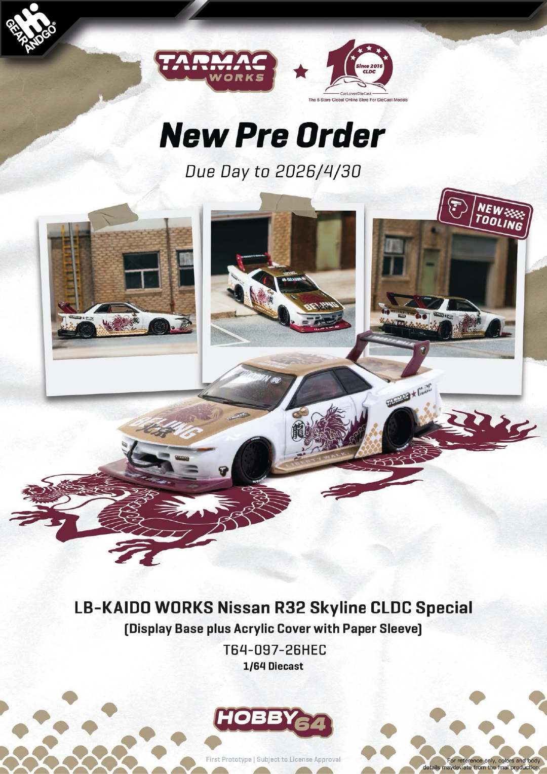 TARMAC - LB-KAIDO WORKS NISSAN R32 SKYLINE CLDC SPECIAL *HOBBY EXPO CHINA 2026*