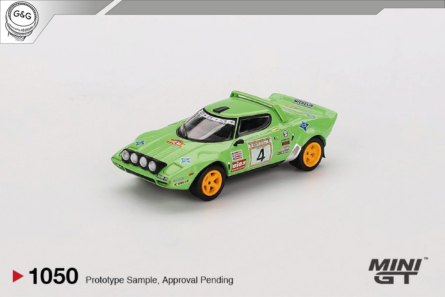MINI GT 1050 - 1979 LANCIA STRATOS HF #4 SPANISH RALLY CHAMPION