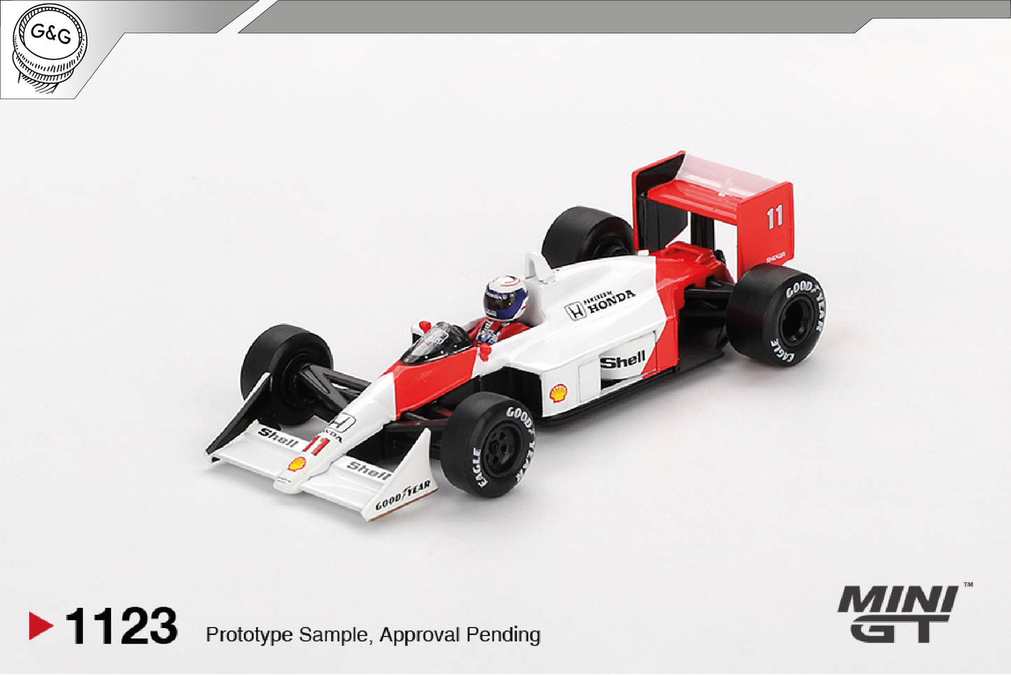 MINI GT 1123 - 1988 MCLAREN MP4/4 #11 ALAIN PROST JAPANESE GRAND PRIX 2ND PLACE