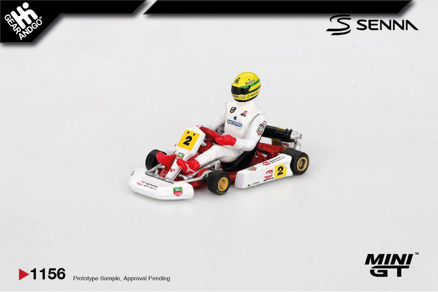MINI GT 1156 - 1993 SENNA KART FORMULA K #2 AYRTON SENNA DA SILVA MASTERS OF PARIS-BERCY