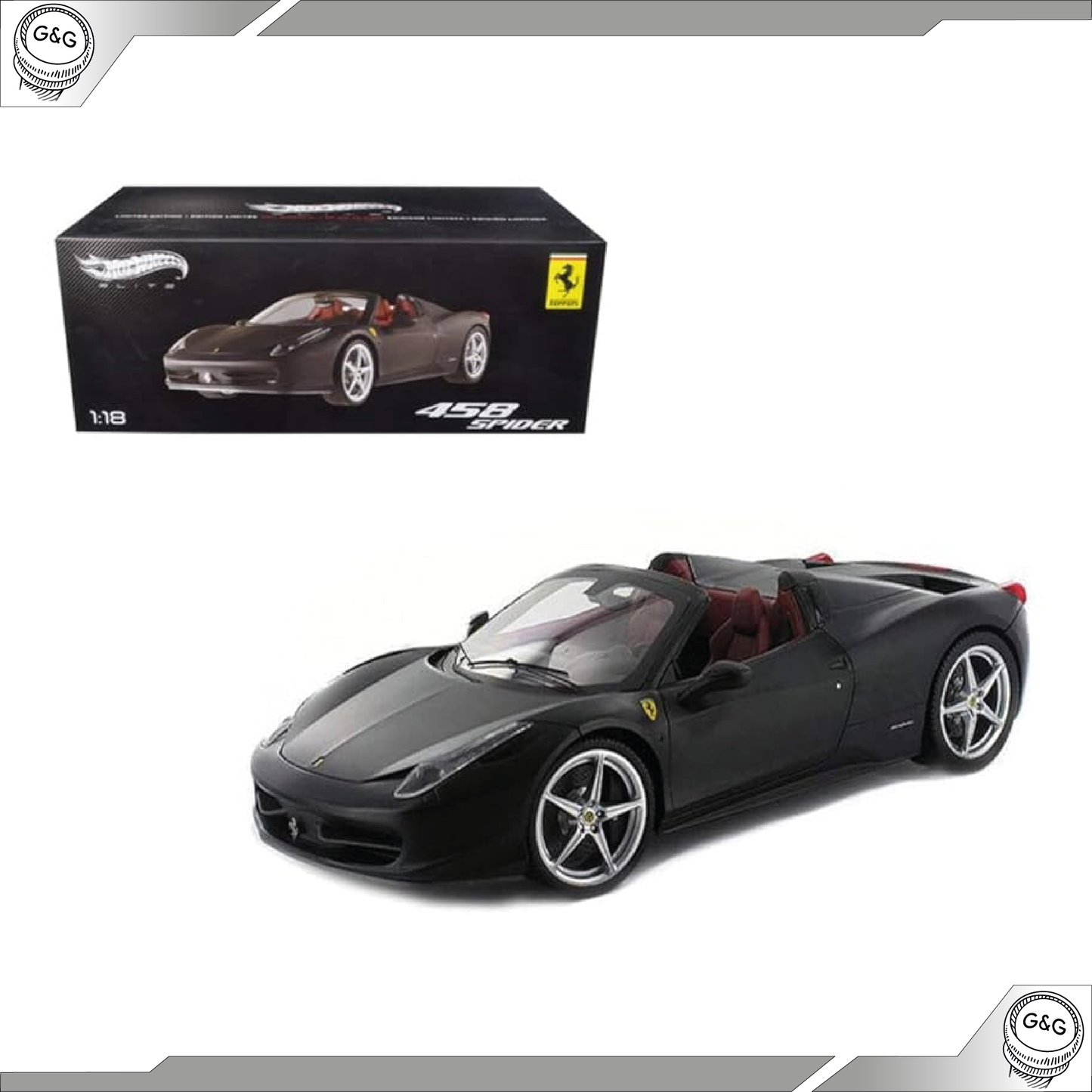HOT WHEELS 1/18 - FERRARI 458 SPIDER