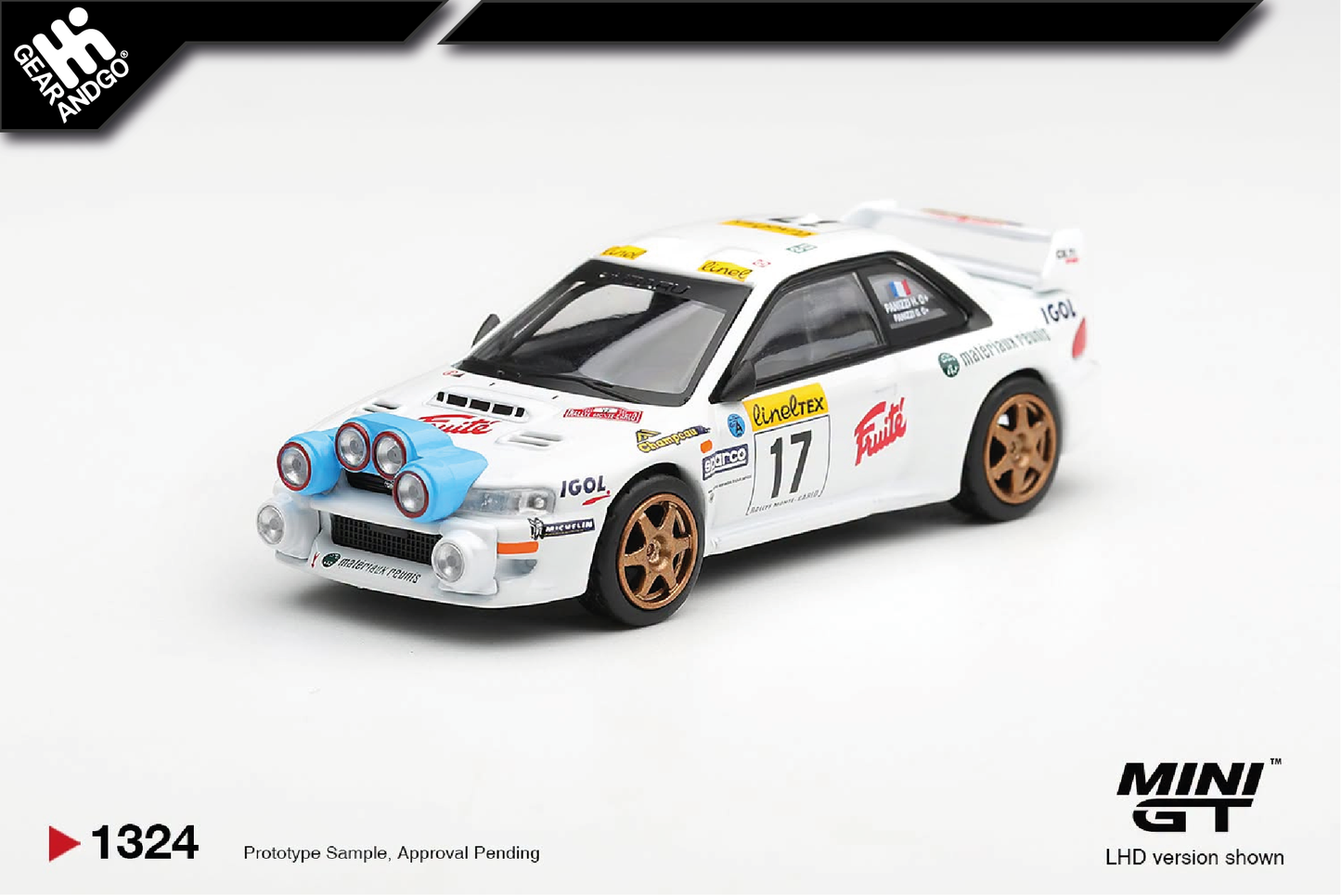 MINI GT 1324 - 1999 SUBARU IMPREZA WRC98 #17 RALLY MONTE CARLO