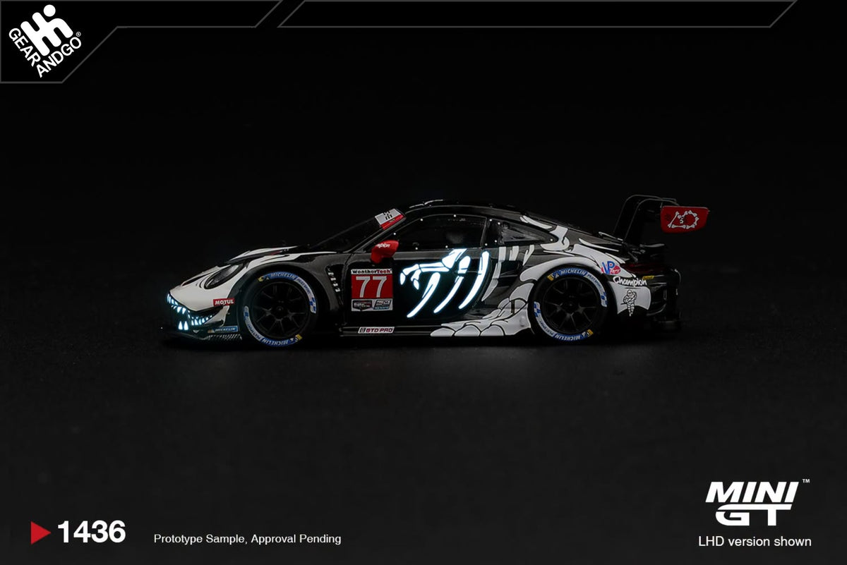 MINI GT 1436 - Porsche 911 GT3 R #77 AO Racing Skeleton