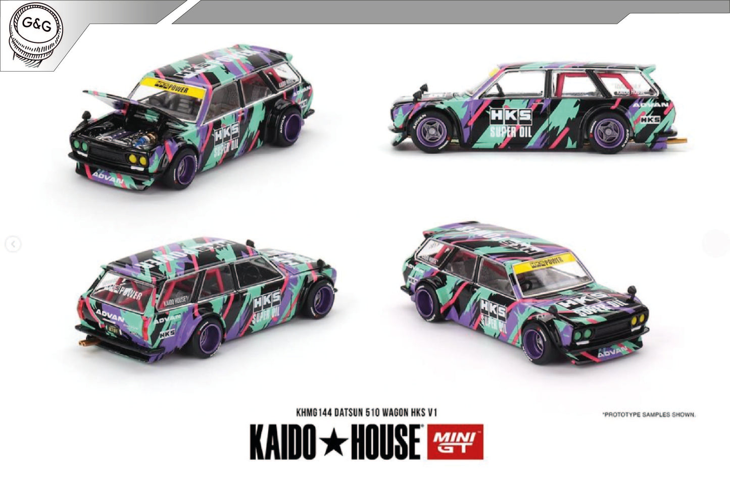 MINI GT KAIDO 144 - DATSUN 510 WAGON HKS V1