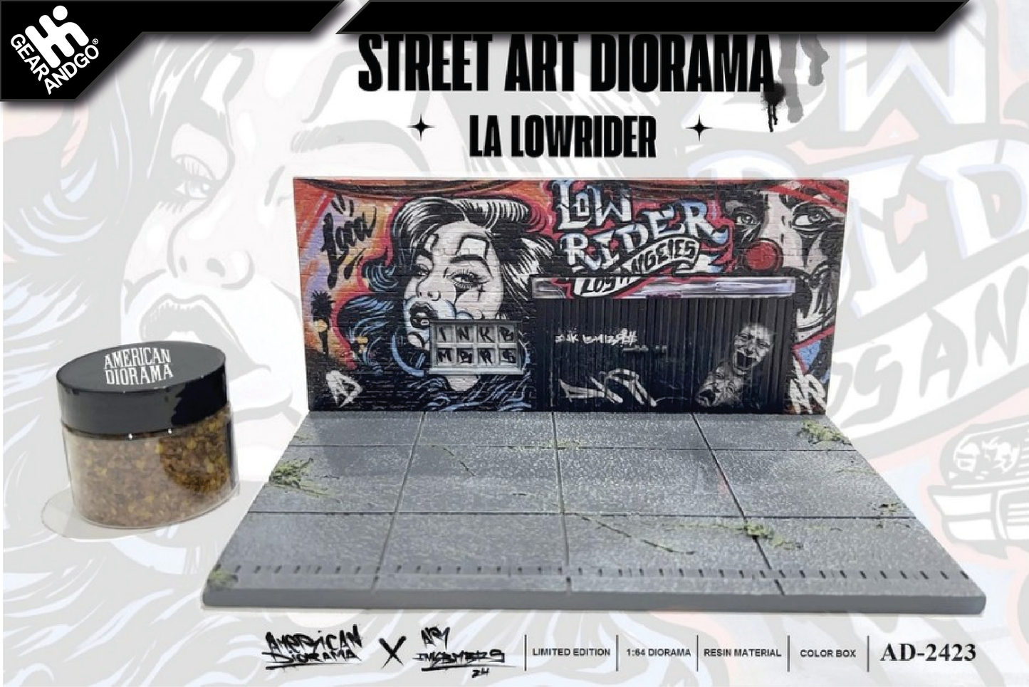MINI GT X AMERICAN DIORAMA - 2024 ART LA LOWRIDER *DIORAMA STREET*