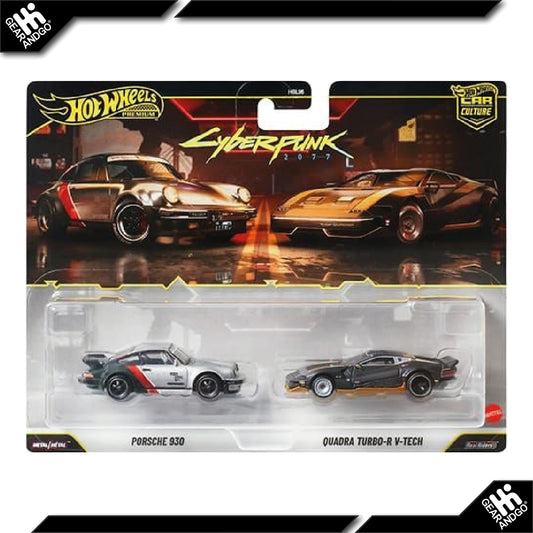 Hot Wheels Car Culture 2-Pack 2026 Cyberpunk 2077 Porsche 930 a Quadra Turbo-R V-Tech