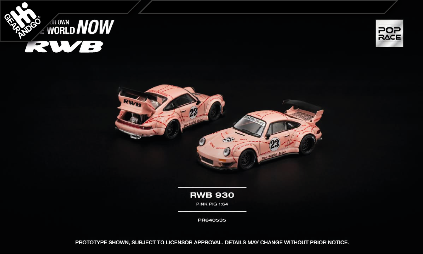 POP RACE - RWB 930 #23 *PINK PIG*