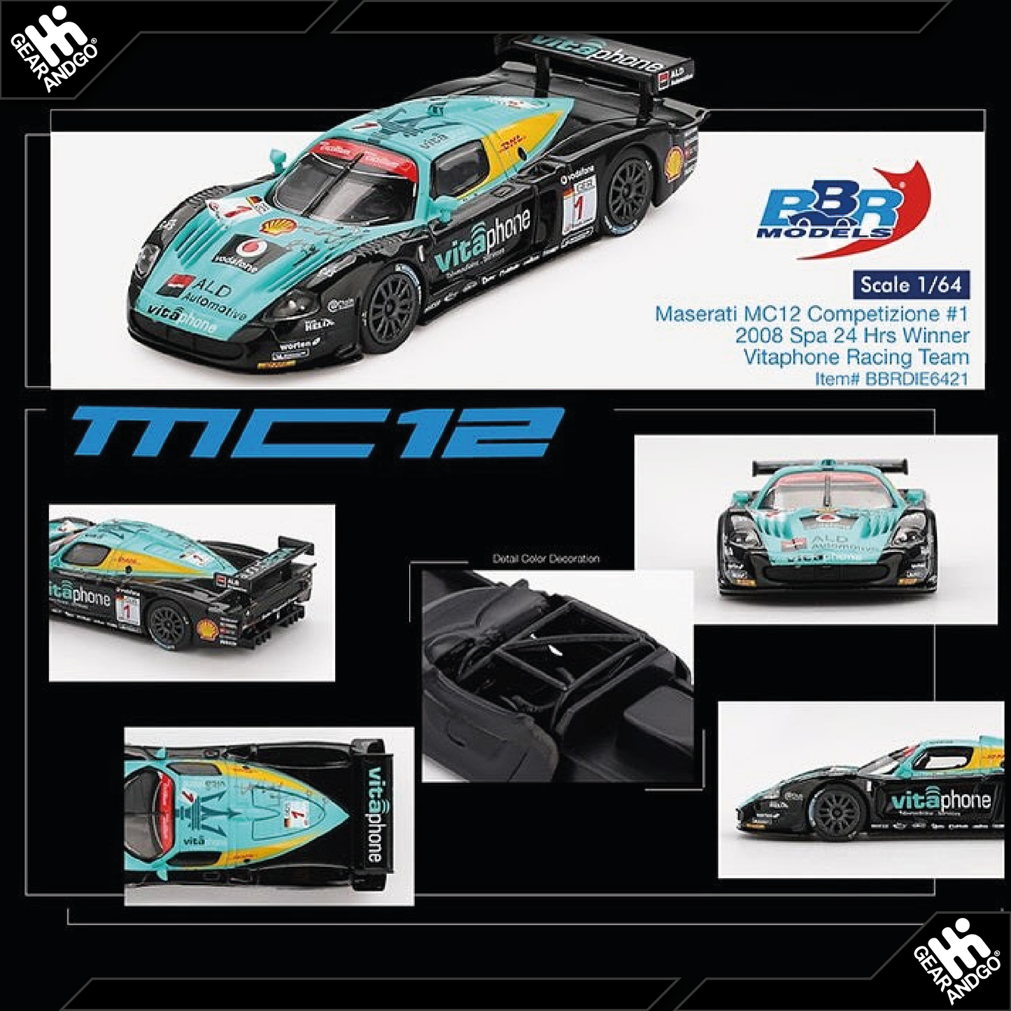 BBR - 2008 MASERATI MC12 COMPETIZIONE #1 VITAPHONE
