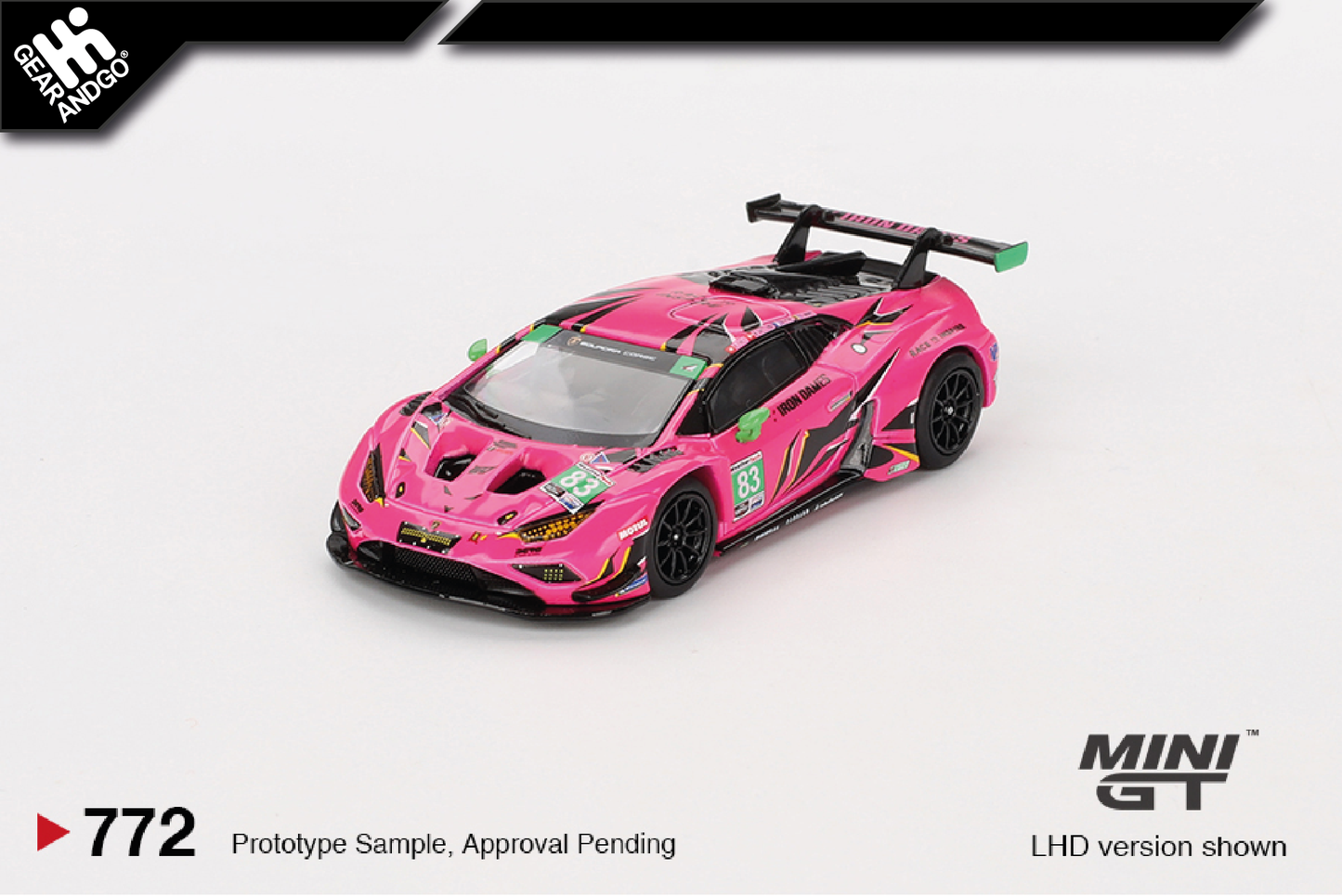 MINI GT 772 - LAMBORGHINI HURACÁN GT3 EVO2 #83 IRON DAMES 2023 IMSA DAYTONA 24 HRS