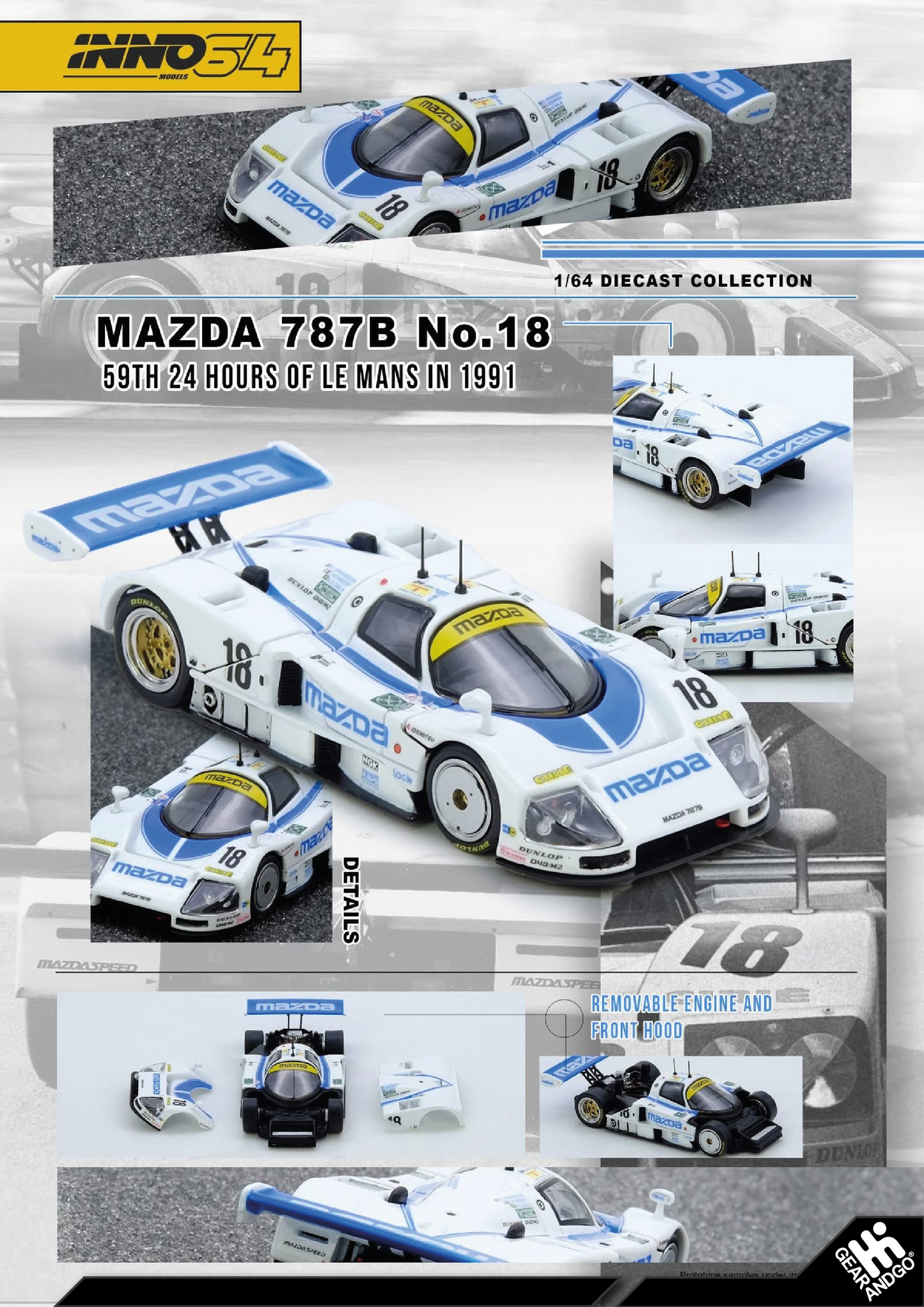 INNO64 - 1991 MAZDA 787B #18 59TH 24 HOURS LE MANS