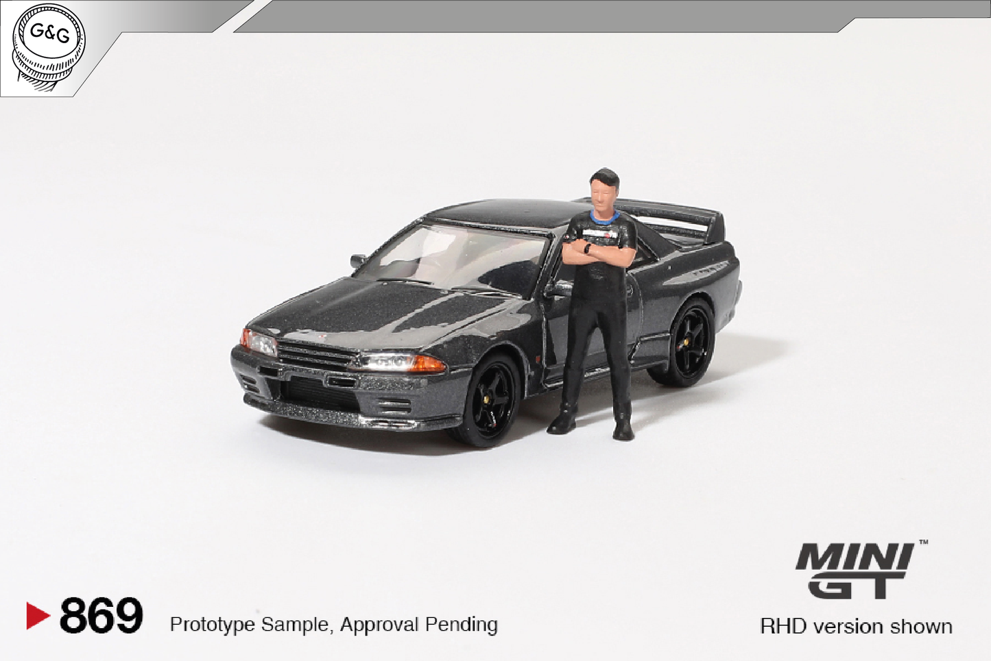 MINI GT 869 - 1992 NISSAN SKYLINE GT-R (R32) NISMO WITH TSUGIO MATSUDA FIGURE
