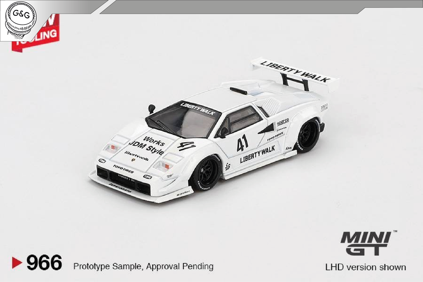 MINI GT 966 - 2024 LAMBORGHINI COUNTACH LB-WORKS WHITE TOKYO AUTO SALON