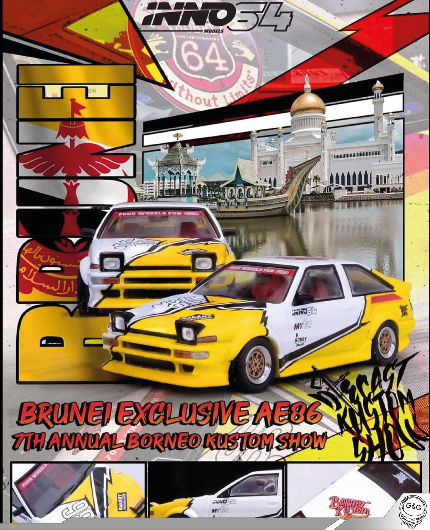 INNO64 TOYOTA SPRINTER TRUENO AE86 *BRUNEI DIECAST KUSTOM SHOW 2024*