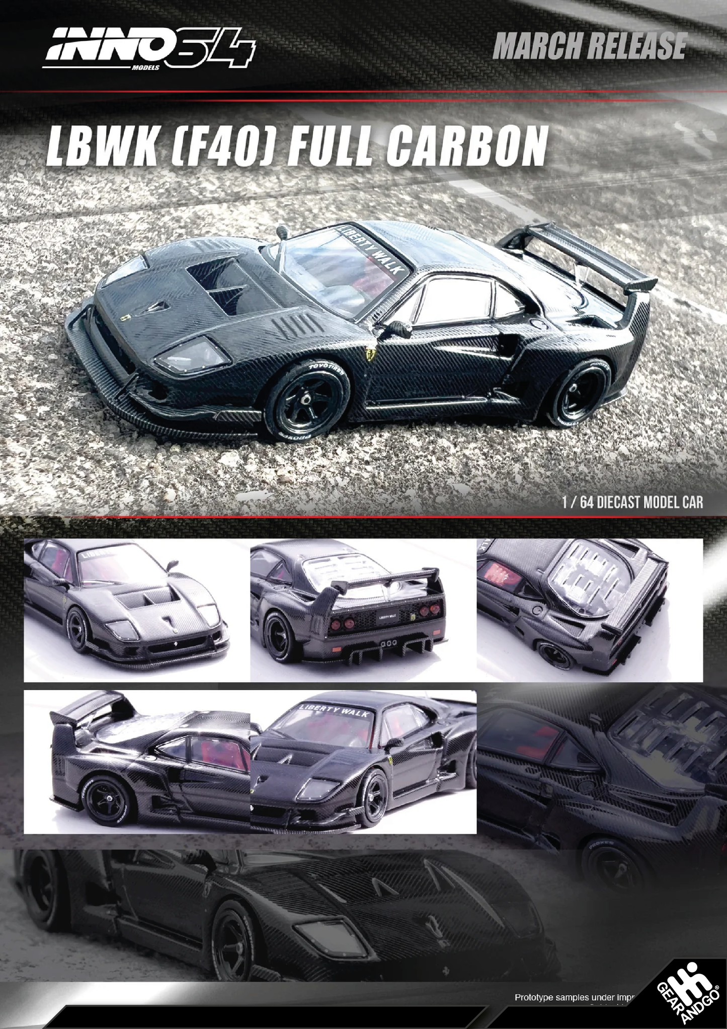 INNO64 - FERRARI F40 LBWK *FULL CARBON*