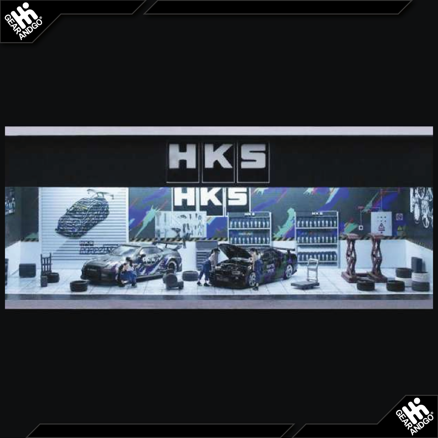 BLACK BOX DIORAMA - PARKING GARAGE *HKS WITH LIGHT*