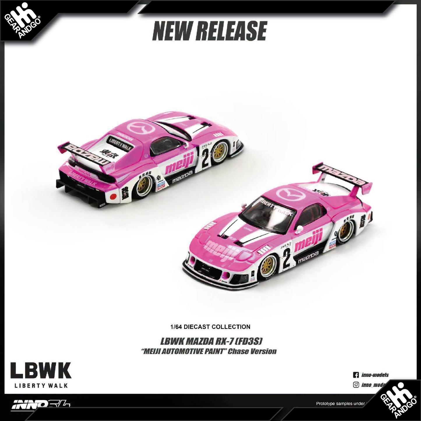 INNO64 - LBWK MAZDA RX-7 (FD3S) "MEIJI AUTOMOTIVE PAINT"