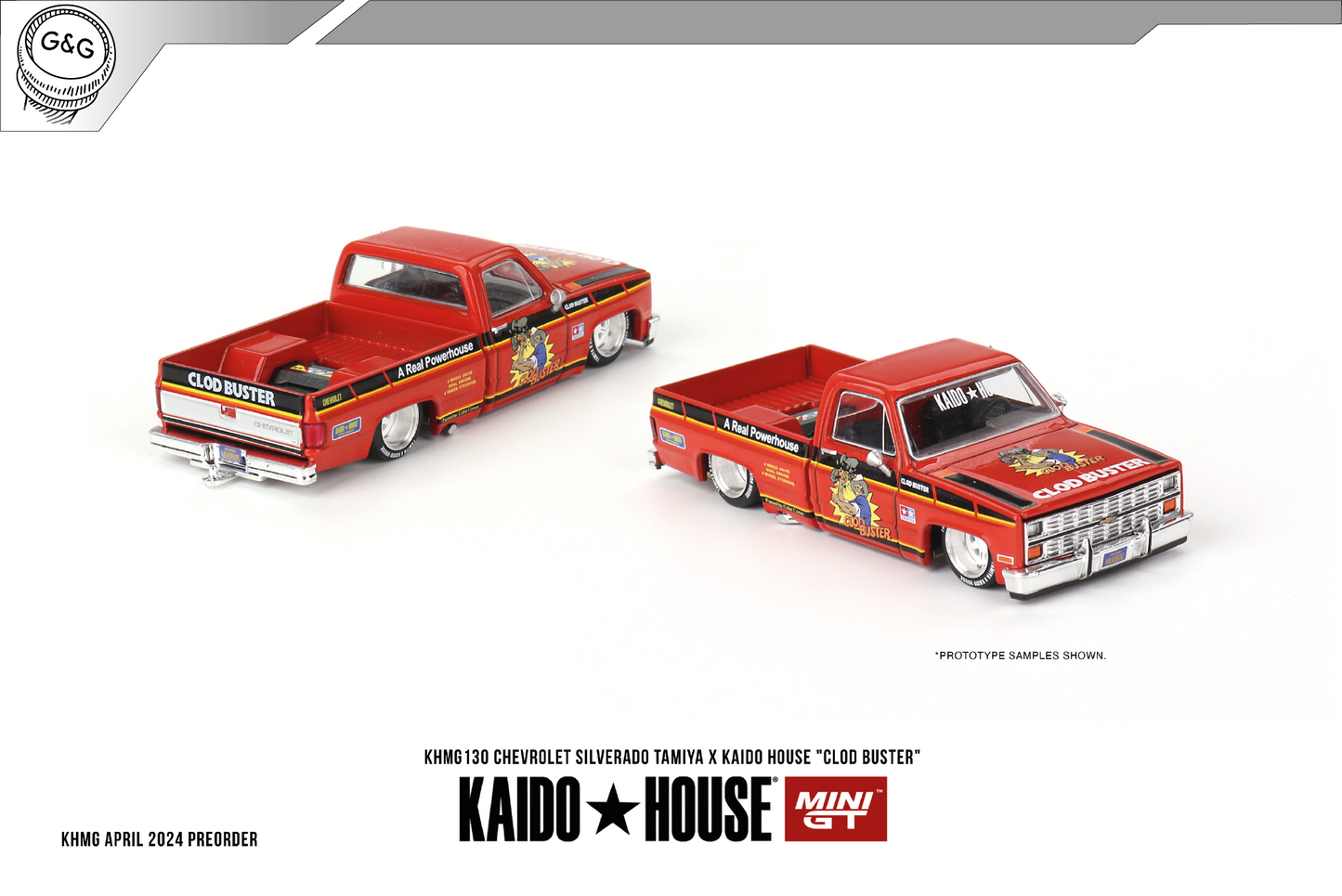 MINI GT KAIDO 130 - CHEVROLET SILVERADO TAMIYA X KAIDO HOUSE "CLOD BUSTER"