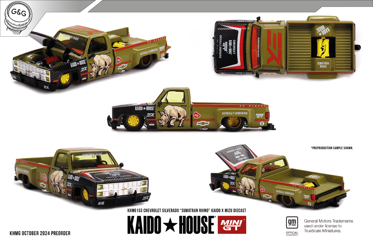 MINI GT KAIDO 153 - CHEVROLET SILVERADO “SUMATRAN RHINO” KAIDO X MIZU DIECAST