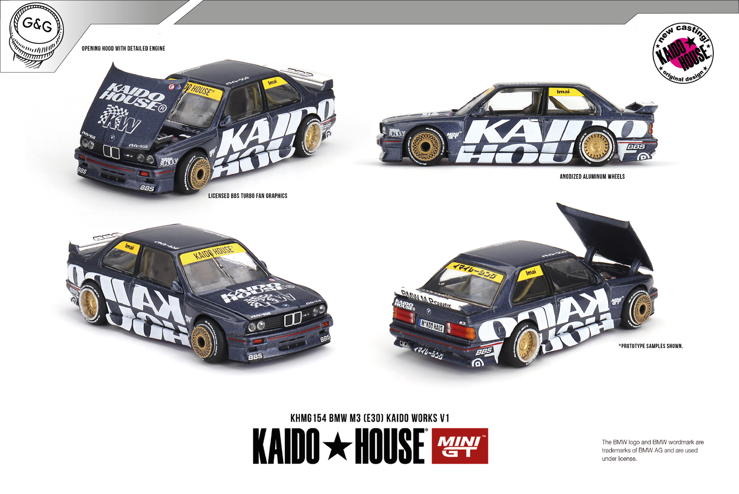 MINI GT KAIDO 154 - BMW M3 (E30) KAIDO WORKS V1