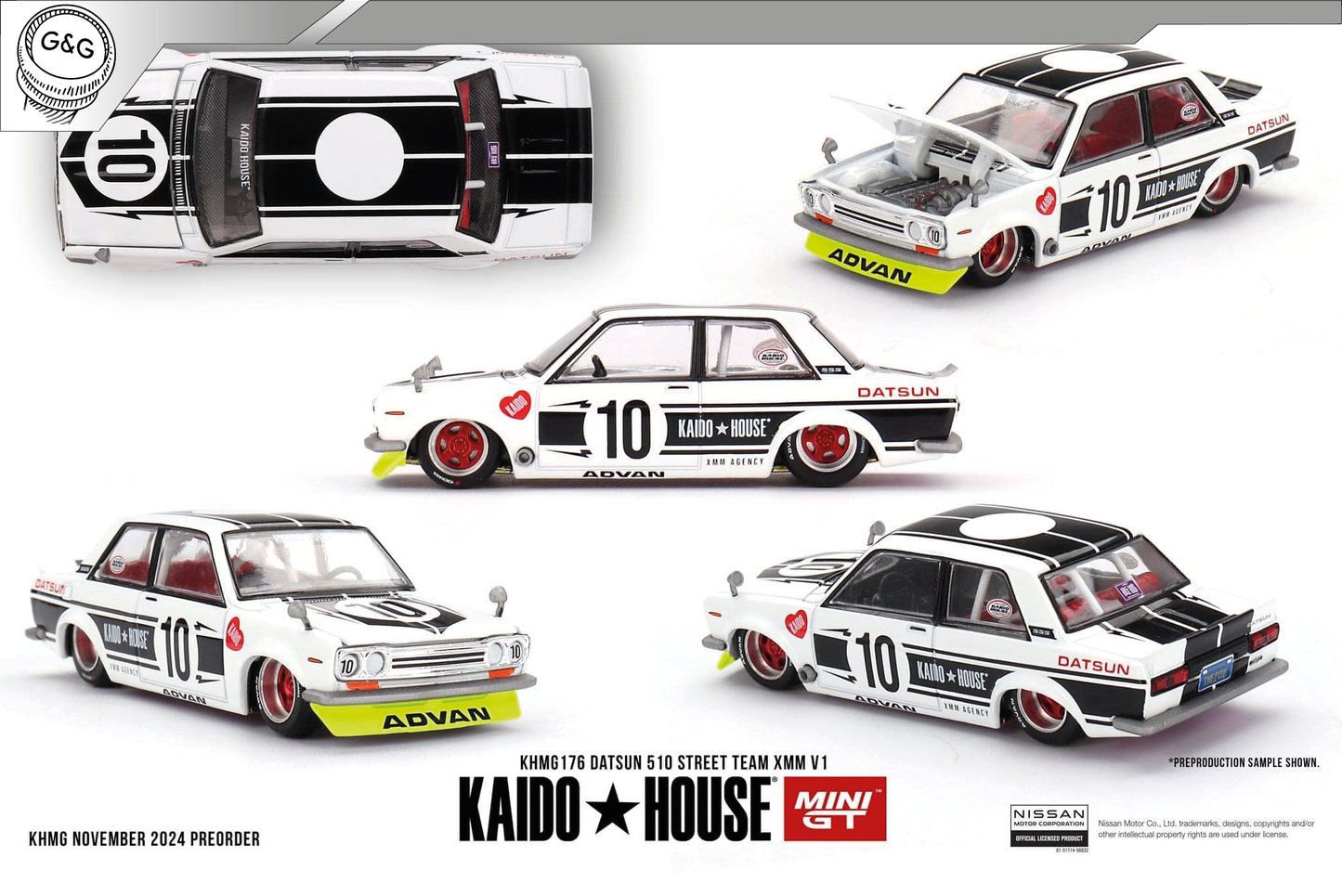 MINI GT KAIDO 176 - 1969 DATSUN 510 STREET TEAM XMM V1