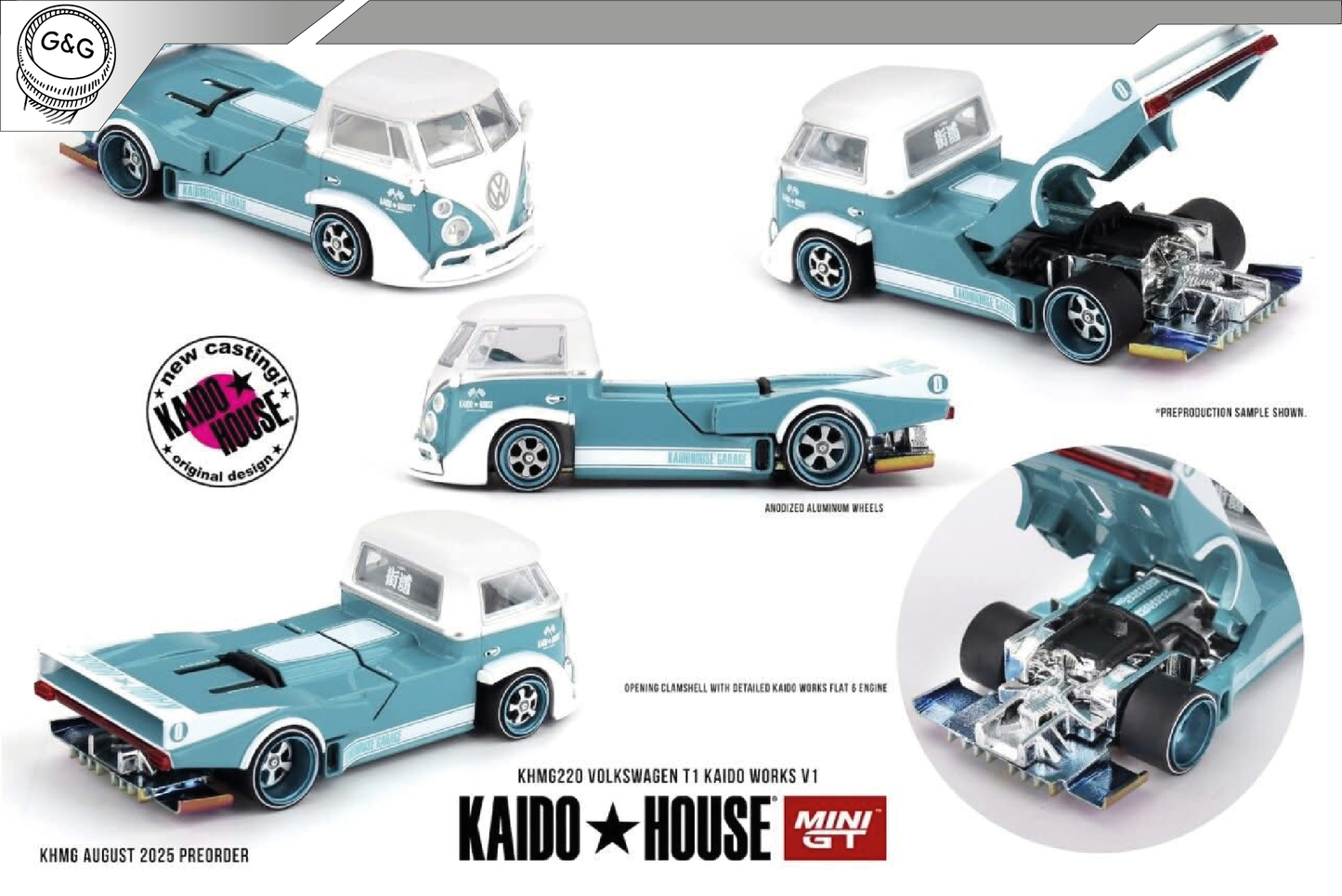 MINI GT KAIDO 220 - 1972 VOLKSWAGEN T1 PICKUP *KAIDO WORKS V1*