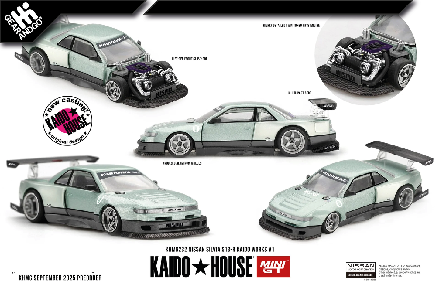 MINI GT KAIDO 232 - NISSAN SILVIA S13-R KAIDO WORKS V1