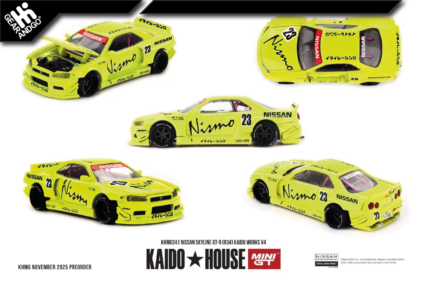 MINI GT KAIDO 241 - NISSAN SKYLINE GT-R (R34) KAIDO WORKS V4