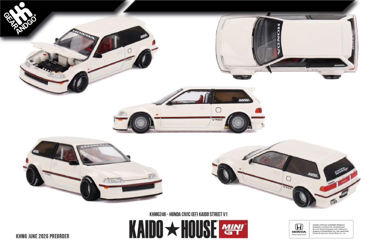 MINI GT KAIDO 246 - HONDA CIVIC (EF) KAIDO STREET V1