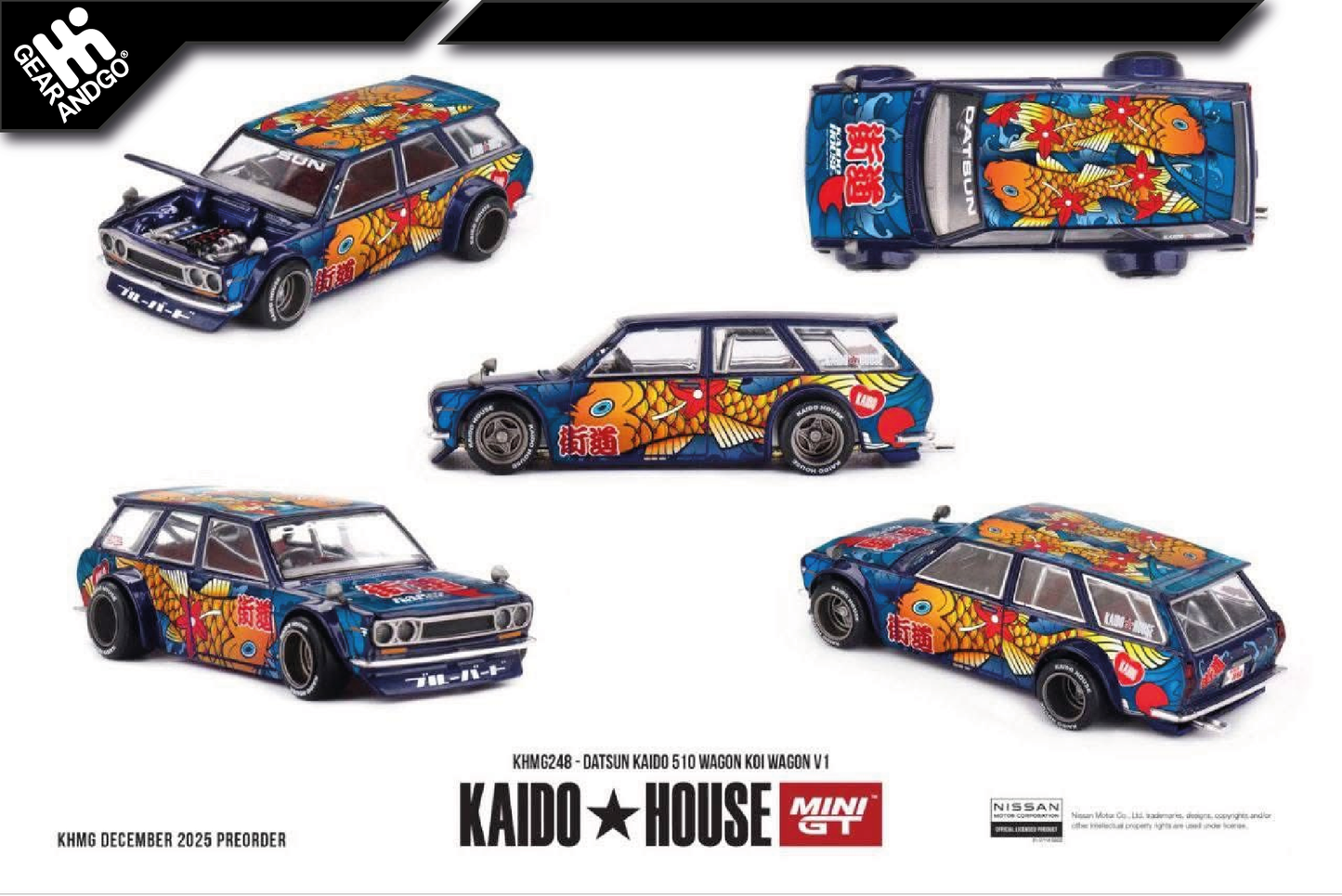 MINI GT KAIDO 248 - 1969 DATSUN 510 WAGON KOI V1