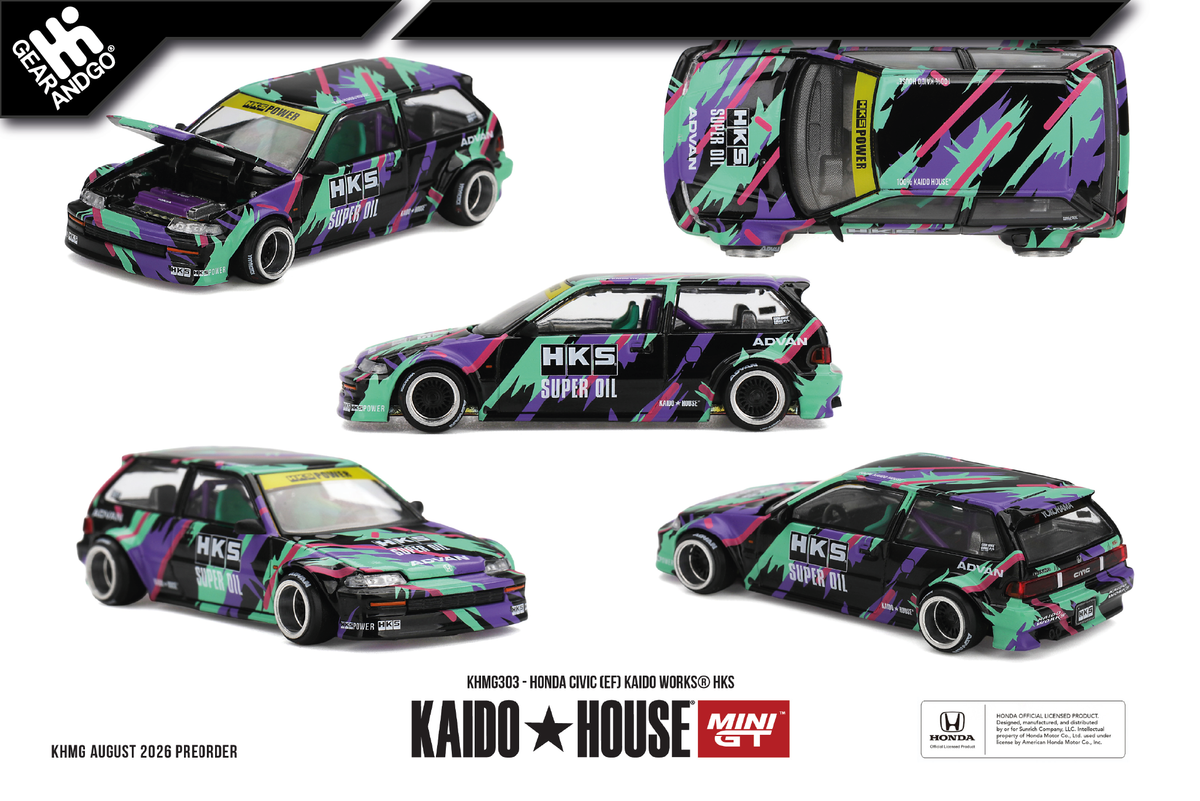 MINI GT KAIDO 303 - HONDA CIVIC (EF) KAIDO WORKS HKS