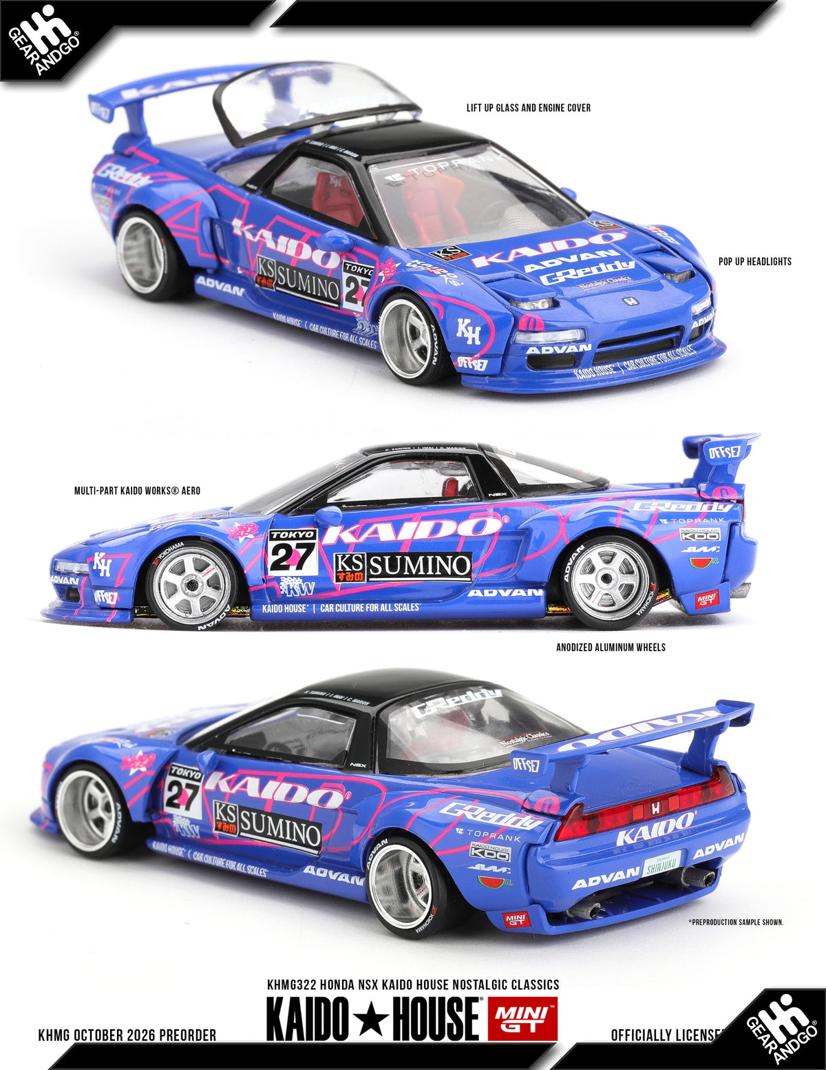 Mini GT Kaido House KHMG322 Honda NSX Nostalgic Classics