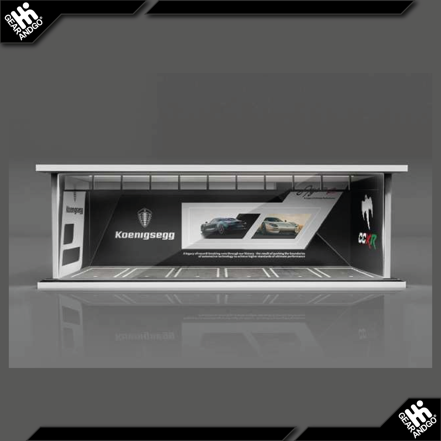BLACK BOX DIORAMA - PARKING GARAGE *KOENIGSEGG WITH LIGHT*