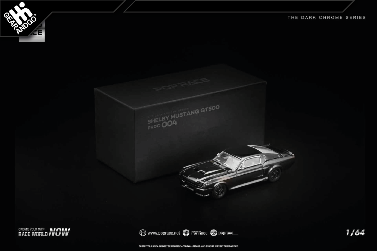 POP RACE - SHELBY MUSTANG GT500 *THE DARK CHROME SERIES*