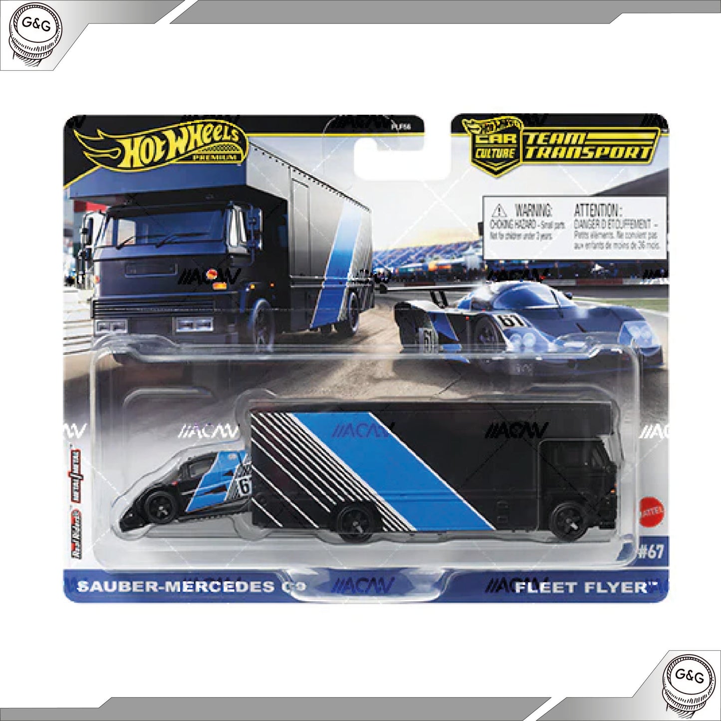 HOT WHEELS TEAM TRANSPORT - SAUBER-MERCEDES C9 + FLEET FLYER