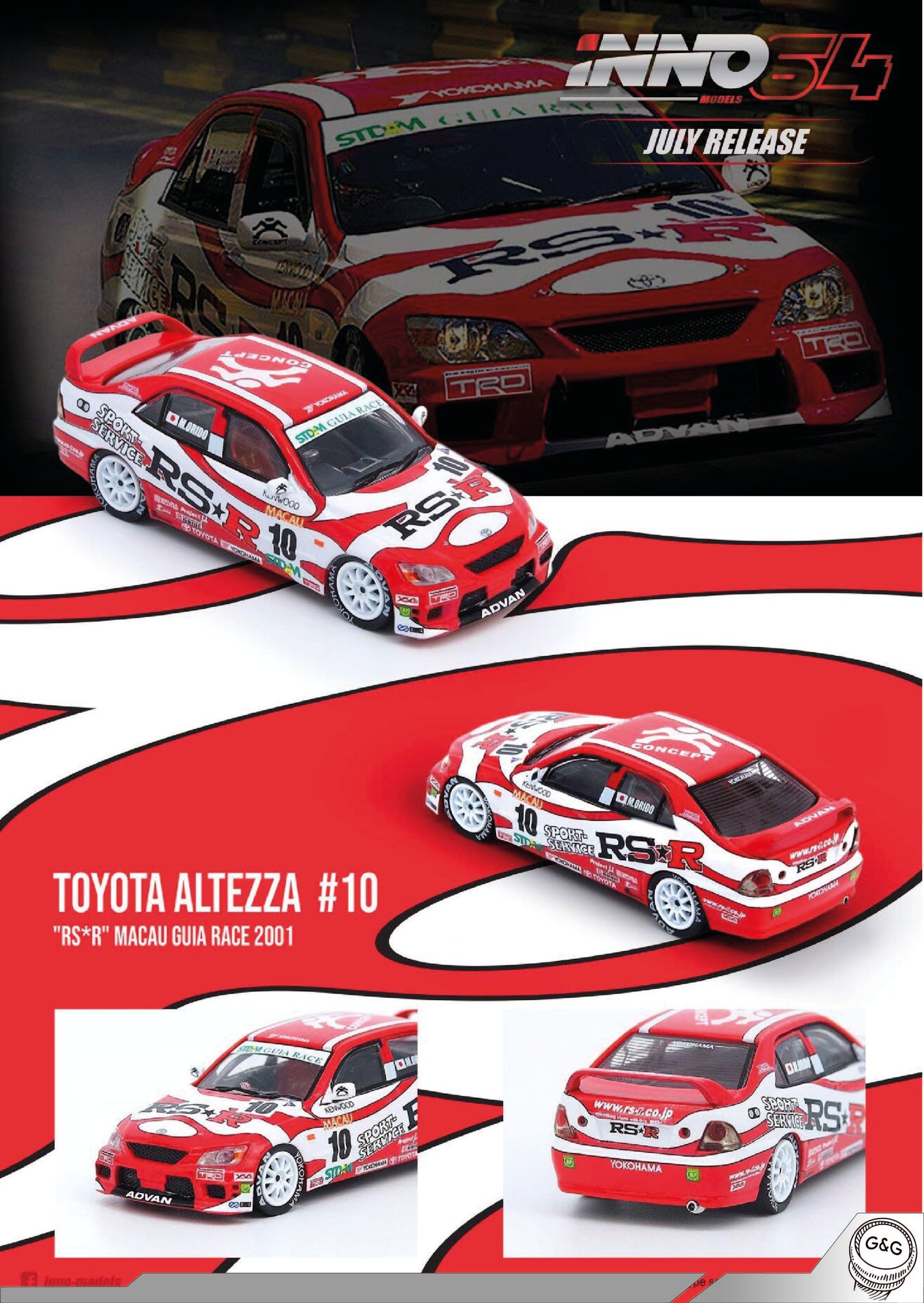 INNO64 TOYOTA ALTEZA TEAM RS R MACAU GUJA 2001
