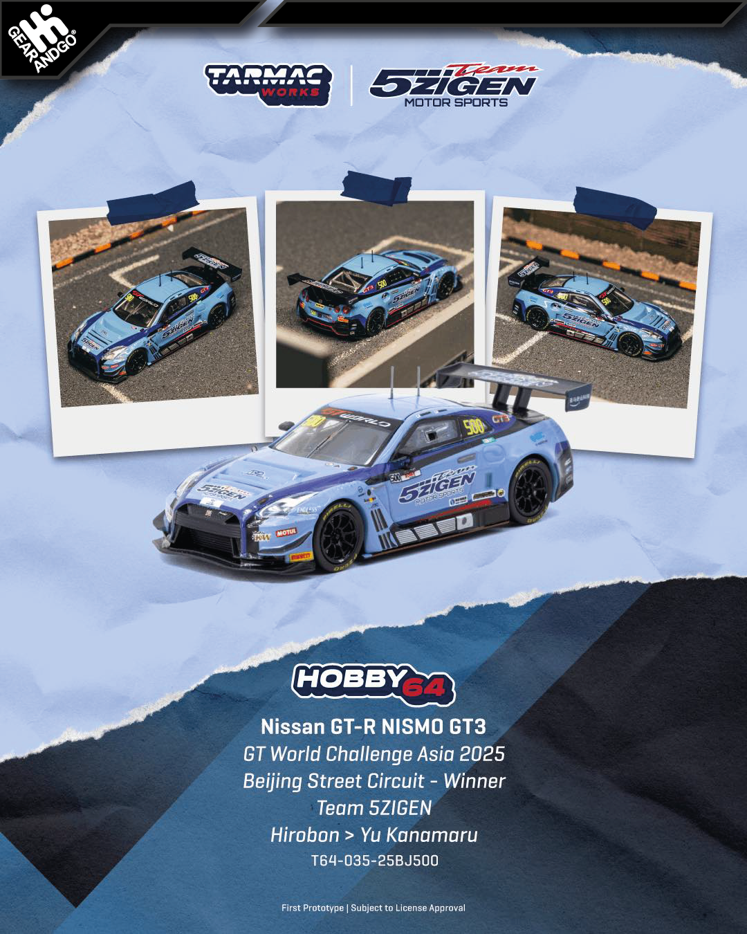 TARMAC - NISSAN GT-R NISMO GT3 *GT WORLD CHALLENGE ASIA 2025 BEIJING STREET CIRCUIT - WINNER TEAM 5ZIGEN HIROBO > YU KANAMARU*