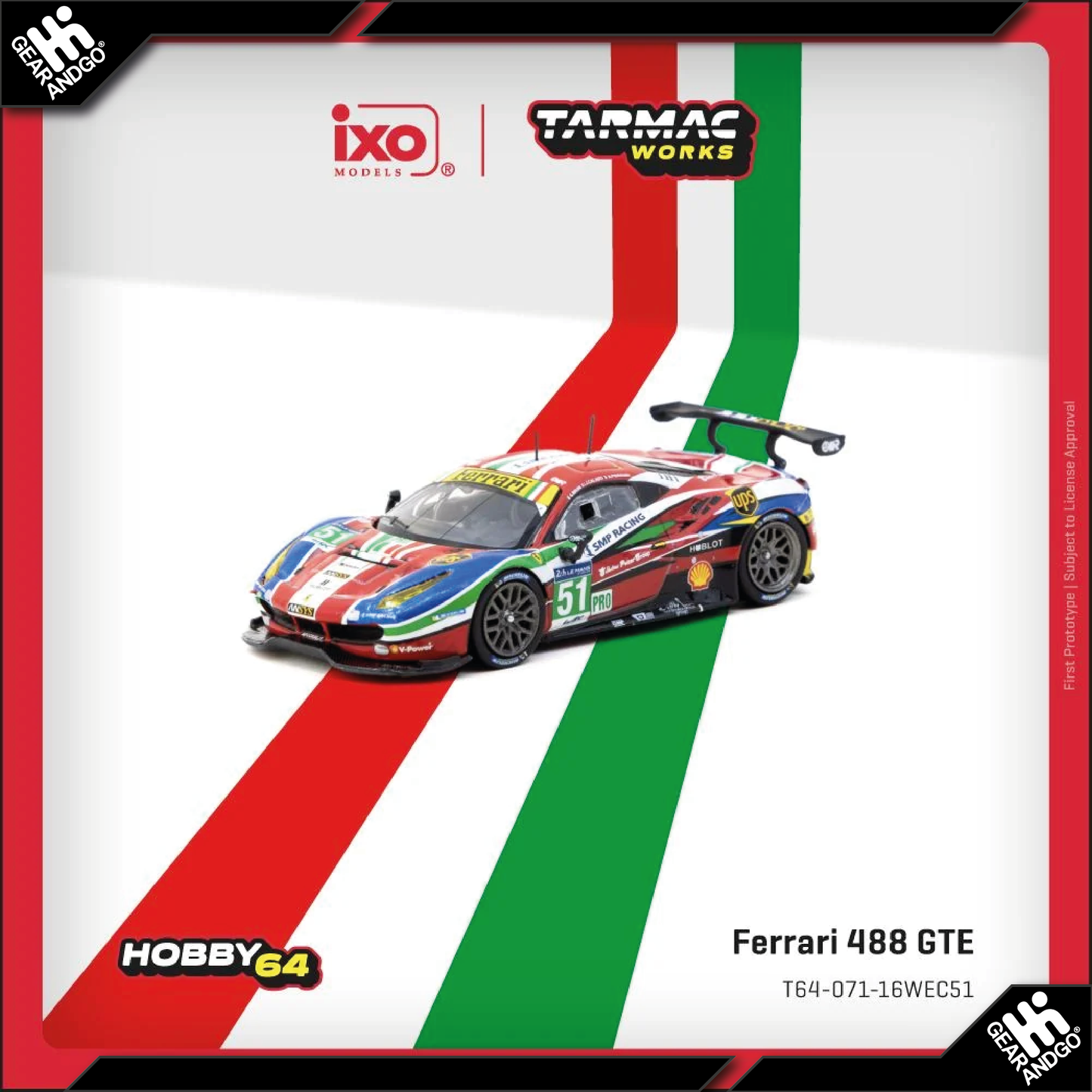 TARMAC - 2016 FERRARI 488 GTE #51 G.BRUNI/J. CALADO/A.PIER GUIDI 24H OF LE MANS