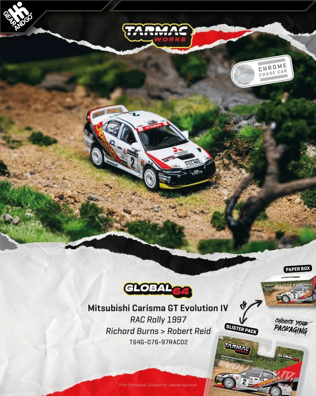 TARMAC - 1997 MITSUBISHI CARISMA GT EVO IV #2 RICHARD BURNS RAC RALLY