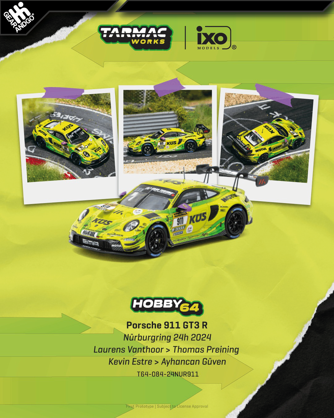 TARMAC - PORSCHE 911 (992) GT3 R #911 LAURENS VANTHOOR NURBURGRING 24H 2024