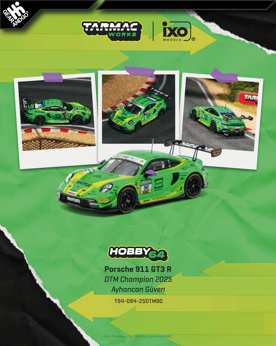 TARMAC - 2025 PORSCHE 911 (992) GT3 R AYHANCAN GUVEN DTM CHAMPION