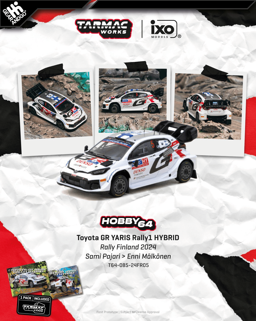 TARMAC - 2024 TOYOTA YARIS GR RALLY1 HYBRID #5 SAMI PAJARI RALLY FINLAND