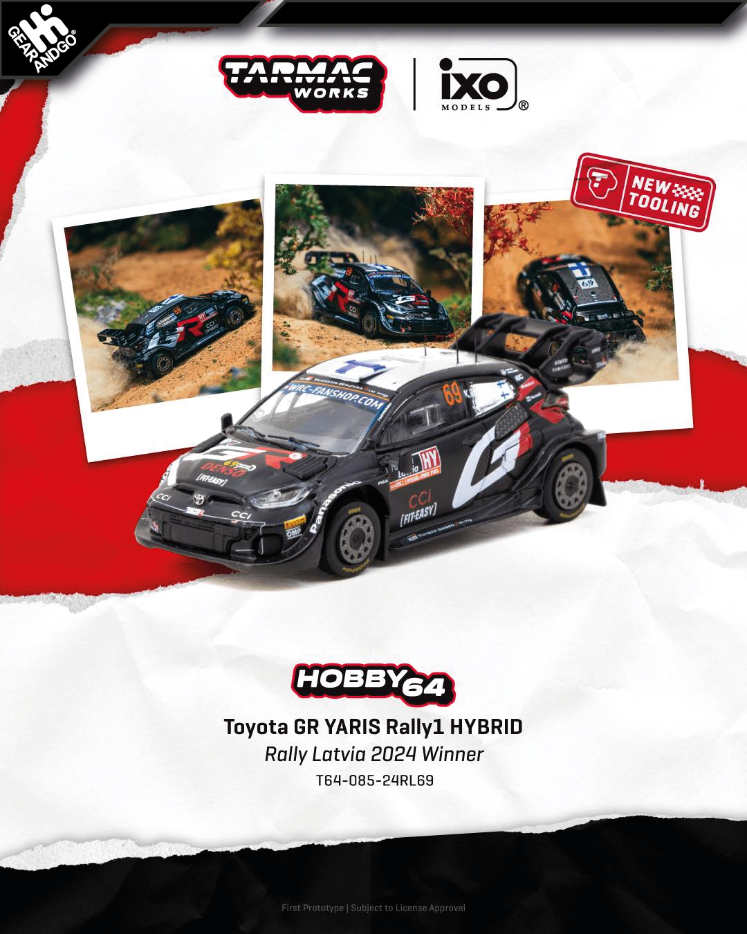 TARMAC - 2024 TOYOTA GR YARIS RALLY1 HYBRID KALLE ROVANPERÄ/JONNE HALTTUNEN RALLY LATVIA WINNER