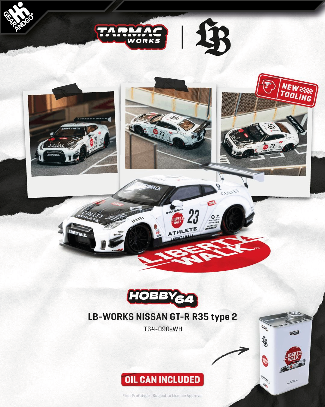 TARMAC - LB-WORKS NISSAN GT-R R35 TYPE 2 + OIL CAN