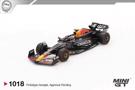 MINI GT 1018 - 2024 RED BULL RACING RB20 #1 MAX VERSTAPPEN WINNER BAHRAIN G