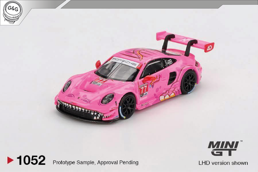 MINI GT 1052 - 2024 PORSCHE 911 (992) GT3 R #77 AO RACING ROAD AMERICA