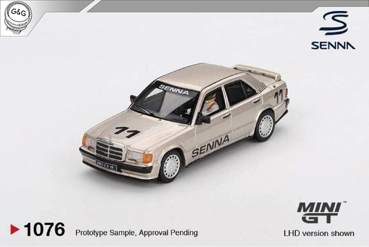 MINI GT 1076 - 1984 MERCEDES-BENZ 190E 2.3-16 #11 AYRTON SENNA WITH FIGURE RACE OF CHAMPIONS