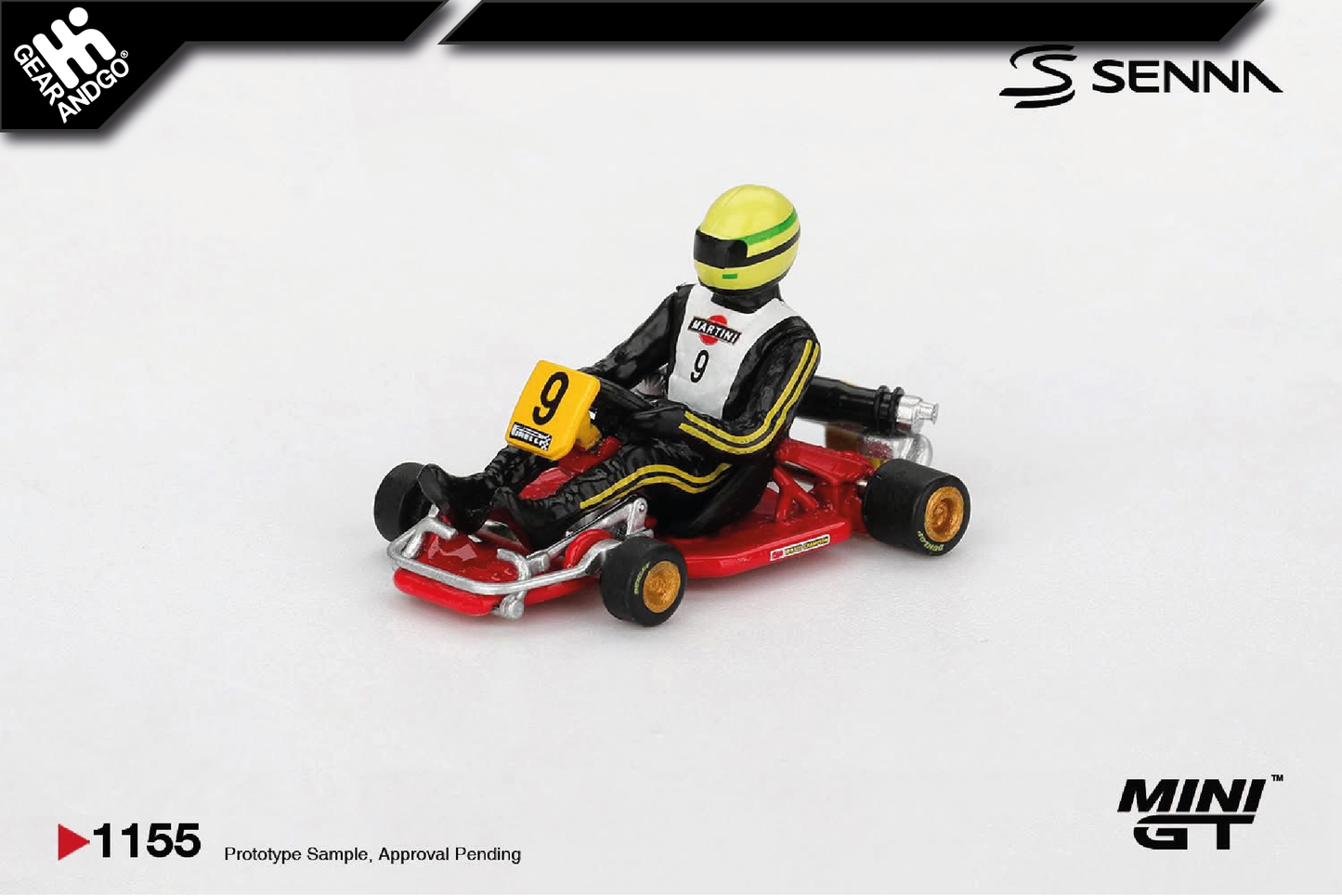 MINI GT 1155 - 1981 SENNA KART FORMULA K #9 AYRTON SENNA DA SILVA KARTING WORLD CHAMPIONSHI