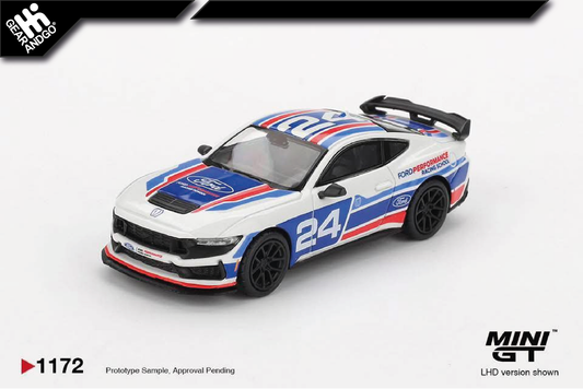 MINI GT 1172 - 2025 FORD MUSTANG DARK HORSE #24 FORD PERFORMANCE RACING SCHOOL